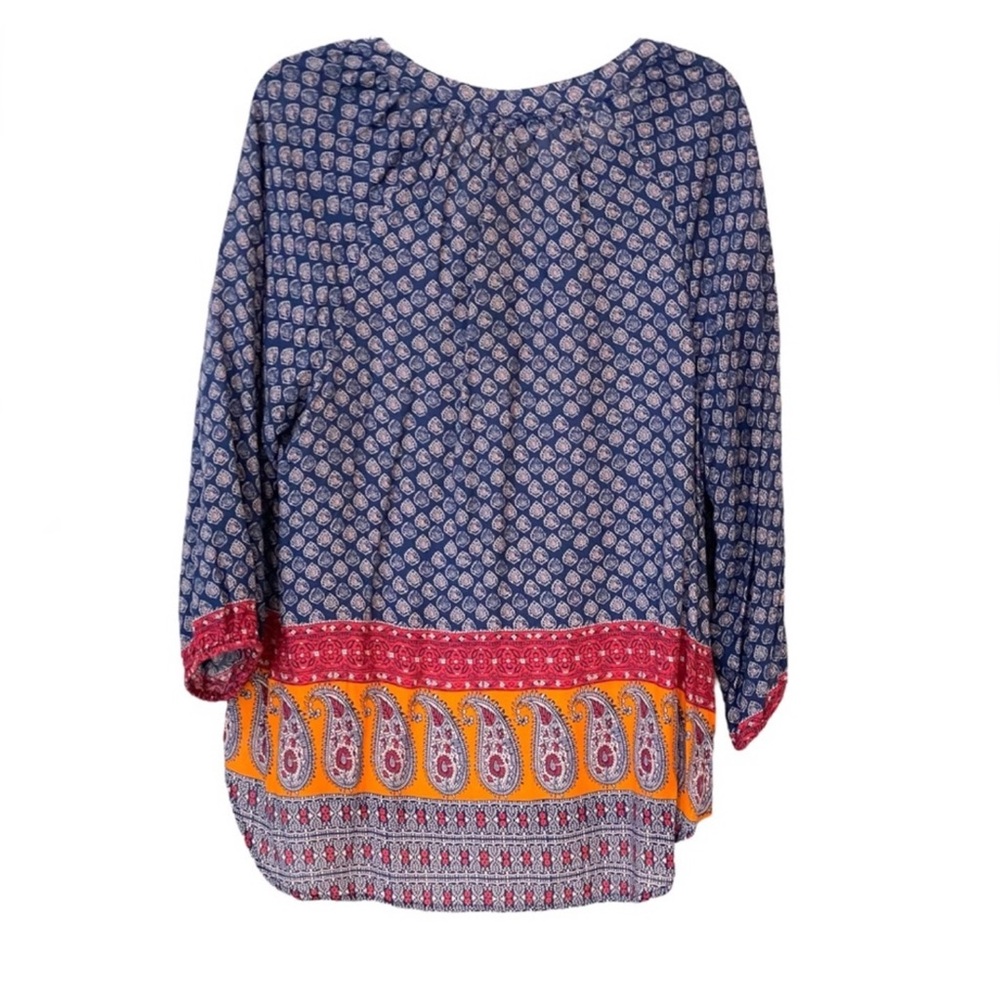 Euc- Soft Surroundings Paisley Split Neck Boho Top - image 2